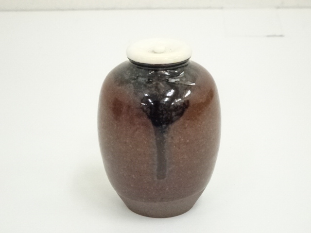 道具 ] - 道具 笹田有祥造 模飛鳥川茶入（替仕覆付）（東福寺西部文